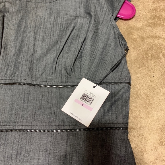 CALVIN KLEIN GREY DENIM DRESS NEW - Picture 2 of 6